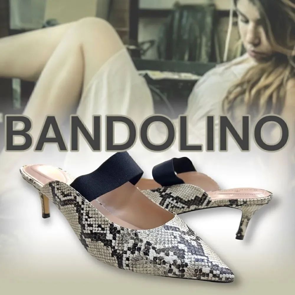 BANDOLINO
Women's Myna Kitten Heel Mules Faux Snake sz 10.5 Slip On